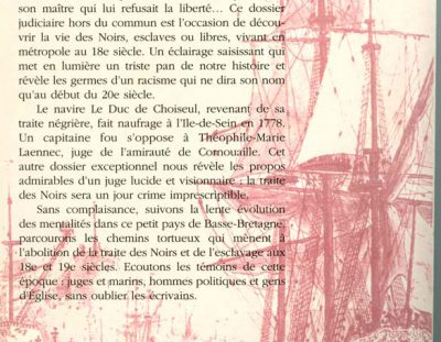 Livre d’Annick Douguet : Juges, esclaves et négriers en Basse-Bretagne.