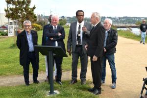 Visite de Jean- Marc Ayrault, Ancien premier ministre, Président de la fondation pour la mémoire de l'esclavage le 18 mai 2024 à Brest.